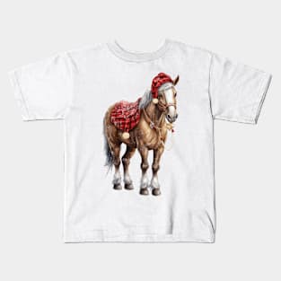 Vintage Christmas Horse Kids T-Shirt